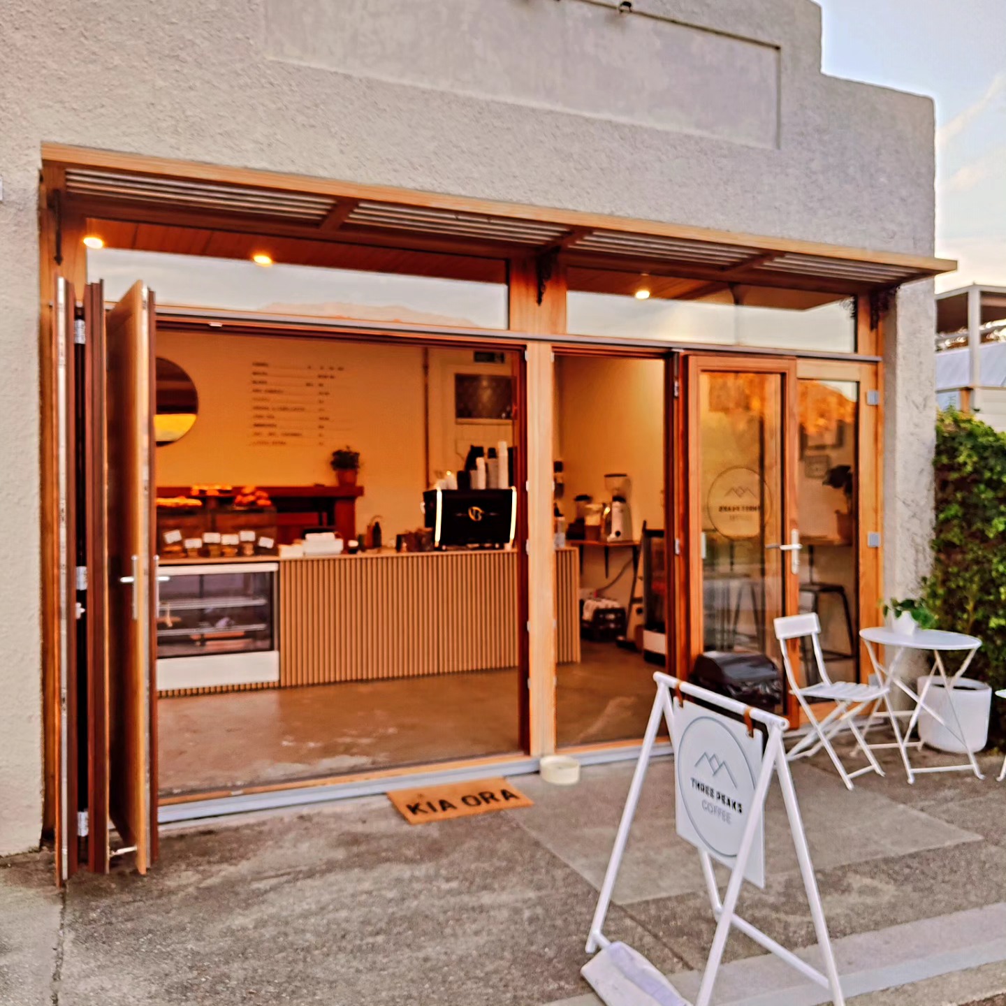 Three Peaks Coffee café in Clyde town centre, Central Otago