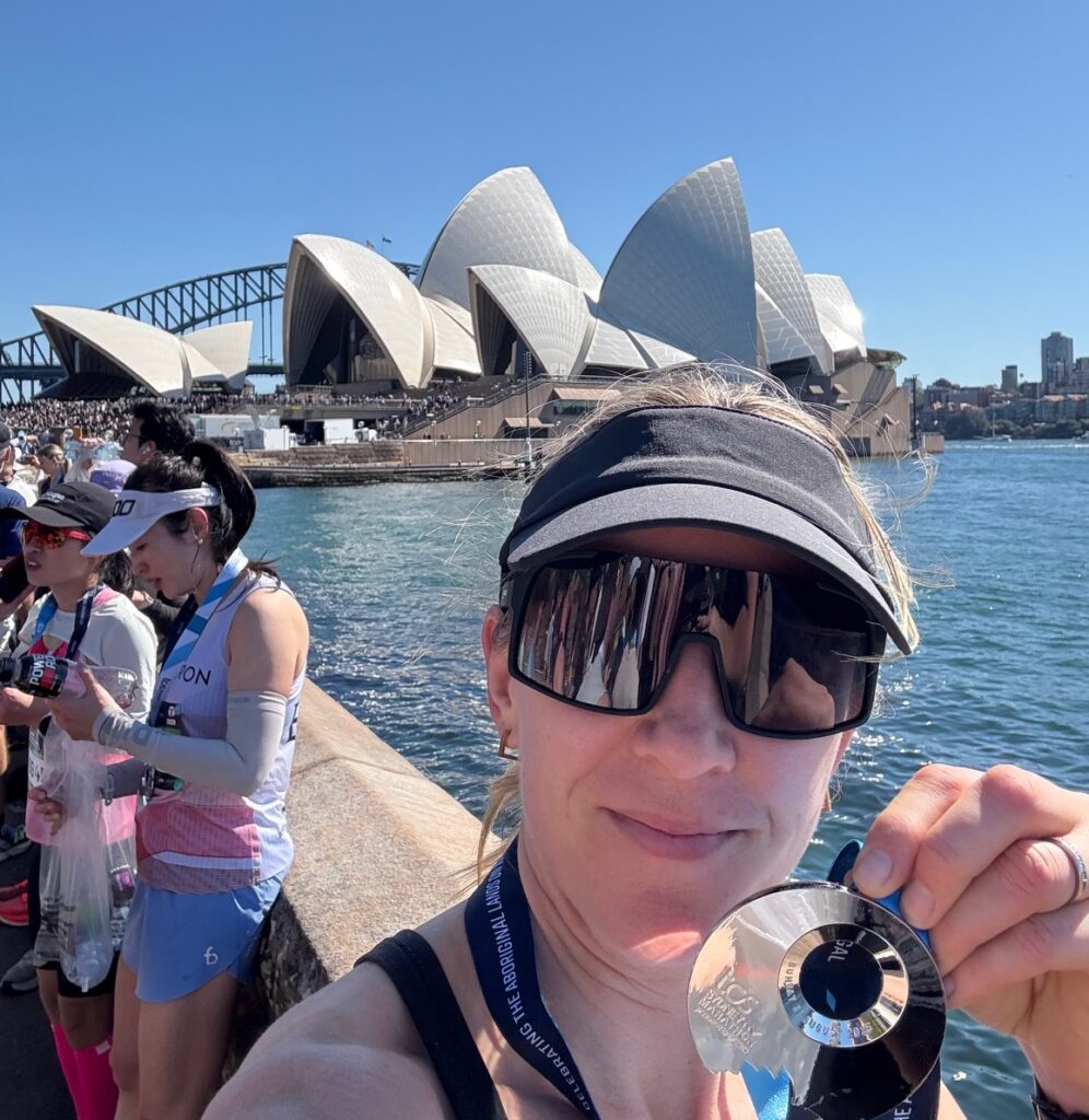 Rebecca Ireland Finishing the Sydney Marathon